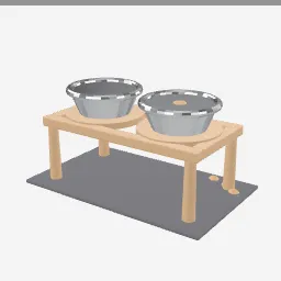 Pet Bowl Set low-poly 3D model (4,372 tris)