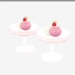 Ice Cream Coupes low-poly 3D model (8,376 tris)