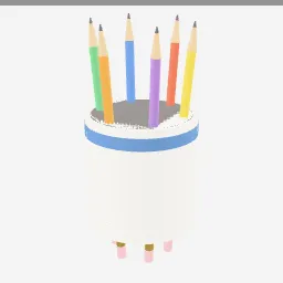 Drawing Pencil Set low-poly 3D model (2,796 tris)