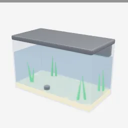 Aquarium Tank low-poly 3D model (2,512 tris)