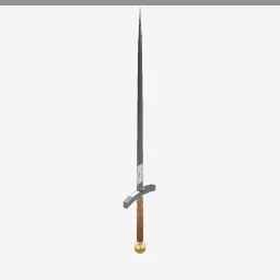 Bastard Sword low-poly 3D model (1,660 tris)