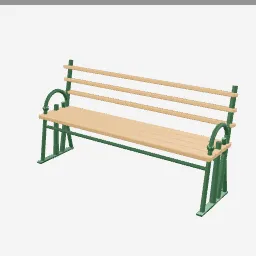 Park Bench low-poly 3D model (4,004 tris)