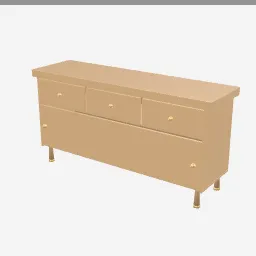 Sideboard low-poly 3D model (7,828 tris)