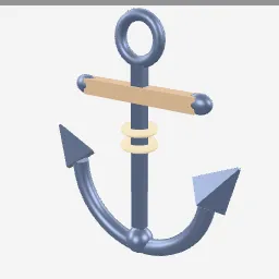 Anchor Decor low-poly 3D model (3,968 tris)