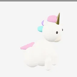 Toy Unicorn low-poly 3D model (6,768 tris)