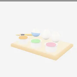 Egg Painting Kit low-poly 3D model (3,936 tris)