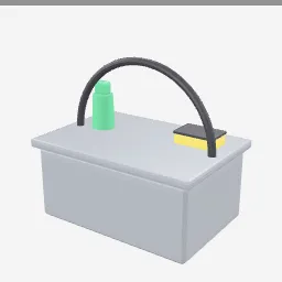 Caddy low-poly 3D model (1,932 tris)