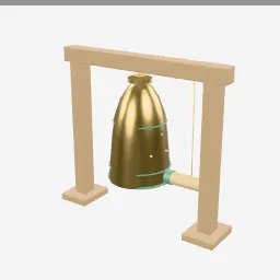 Bronze Bell low-poly 3D model (8,344 tris)