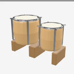 Bongos low-poly 3D model (6,156 tris)
