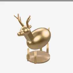 Deer Figurine low-poly 3D model (3,640 tris)