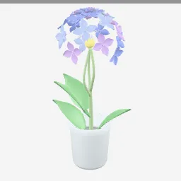 Hydrangea low-poly 3D model (18,512 tris)