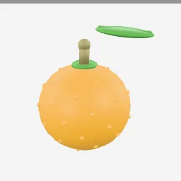 Orange low-poly 3D model (4,048 tris)