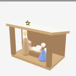 Nativity Set low-poly 3D model (11,980 tris)