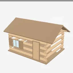 Log Cabin low-poly 3D model (4,056 tris)