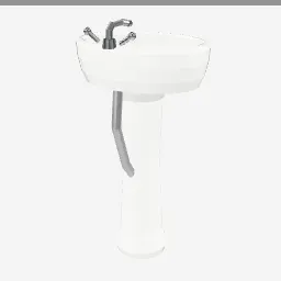 Pedestal Washbasin low-poly 3D model (3,444 tris)