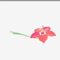 Hibiscus low-poly 3D model (7,498 tris)