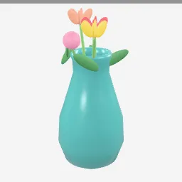Flower Vase low-poly 3D model (18,444 tris)