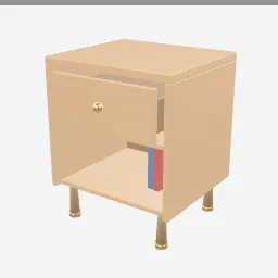 Nightstand low-poly 3D model (4,840 tris)