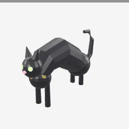 Spooky Cat low-poly 3D model (4,556 tris)
