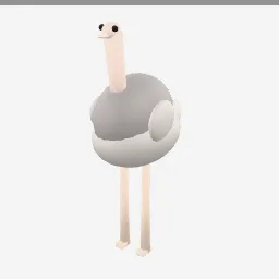 Ostrich low-poly 3D model (6,300 tris)
