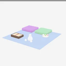 Hanami Picnic Set low-poly 3D model (4,368 tris)