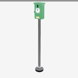 Parking Meter low-poly 3D model (1,076 tris)