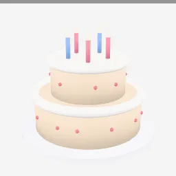 Birthday Cake low-poly 3D model (3,728 tris)