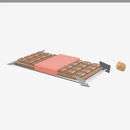 Chocolate Bar low-poly 3D model (6,640 tris)