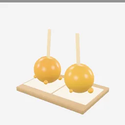 Caramel Apples Pair low-poly 3D model (13,836 tris)