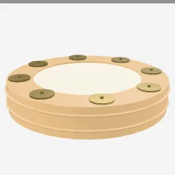 Tambourine low-poly 3D model (6,344 tris)