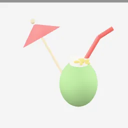 Coconut Drink low-poly 3D model (2,804 tris)