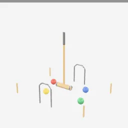 Croquet Set low-poly 3D model (6,260 tris)