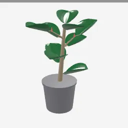 Rubber Plant low-poly 3D model (7,880 tris)