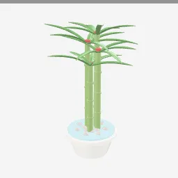 Lucky Bamboo low-poly 3D model (15,428 tris)