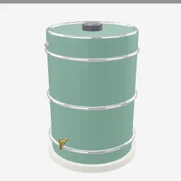Rain Barrel low-poly 3D model (3,792 tris)