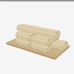 Sandbag Stack low-poly 3D model (2,604 tris)