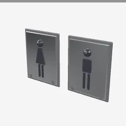 Restroom Signs low-poly 3D model (1,928 tris)