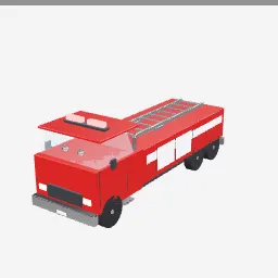 Fire Truck low-poly 3D model (15,360 tris)