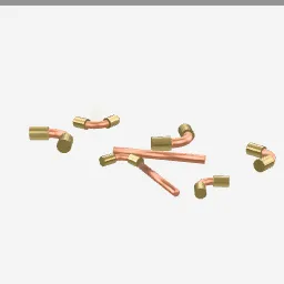 Copper Elbows low-poly 3D model (6,124 tris)