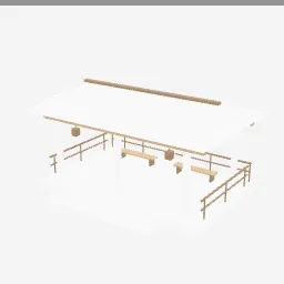 Pavilion low-poly 3D model (5,712 tris)