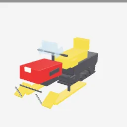 Snowmobile low-poly 3D model (13,292 tris)